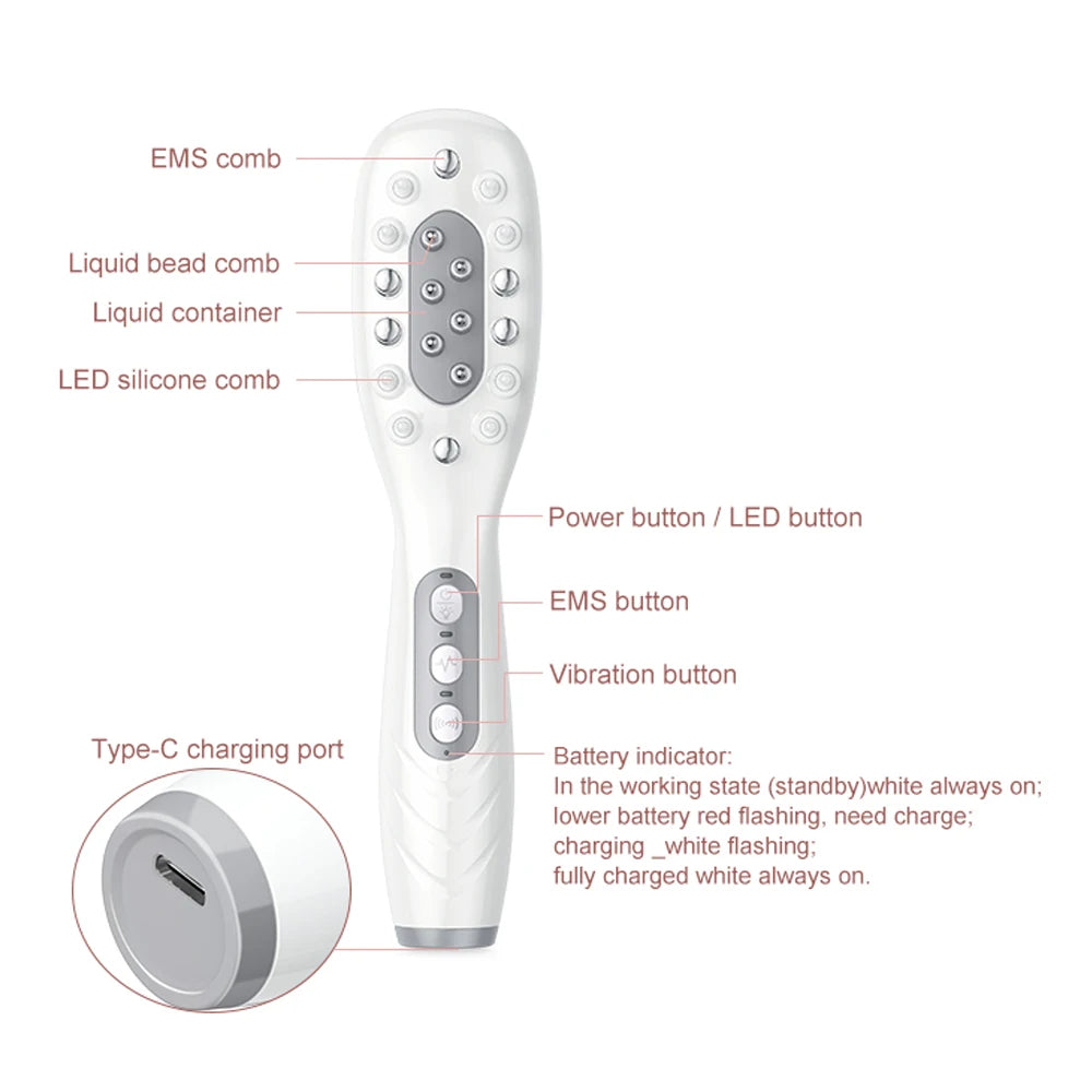 Serenetech™ EMS LED Scalp Massager & Oil Applicator