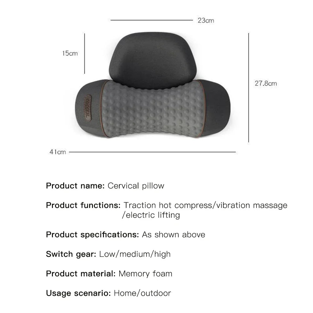 SereneTech™ Heated Cervical Traction Massage Pillow
