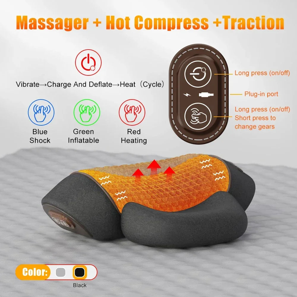 SereneTech™ Heated Cervical Traction Massage Pillow