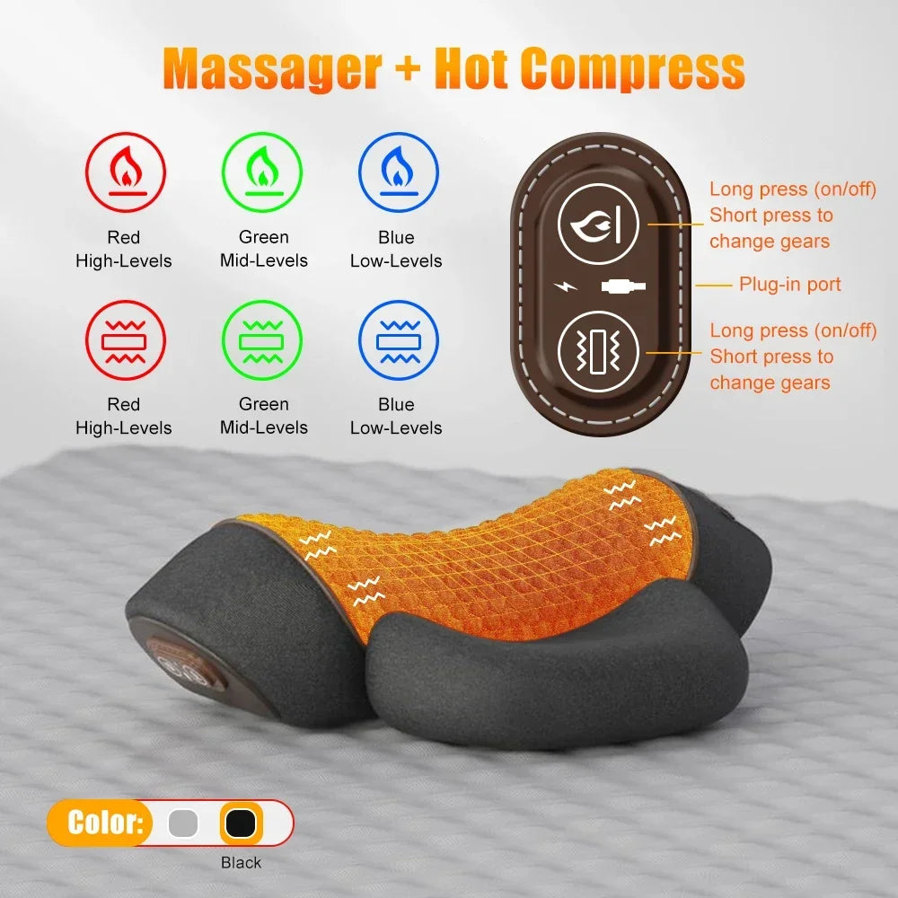 SereneTech™ Heated Cervical Traction Massage Pillow