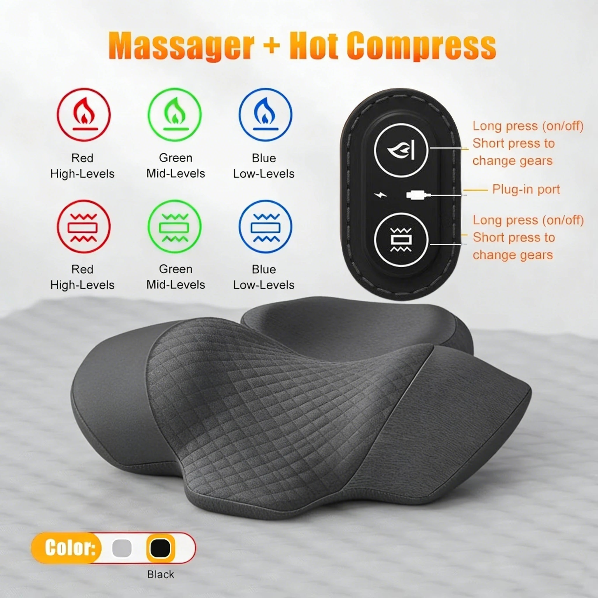 SereneTech™ Heated Cervical Traction Massage Pillow